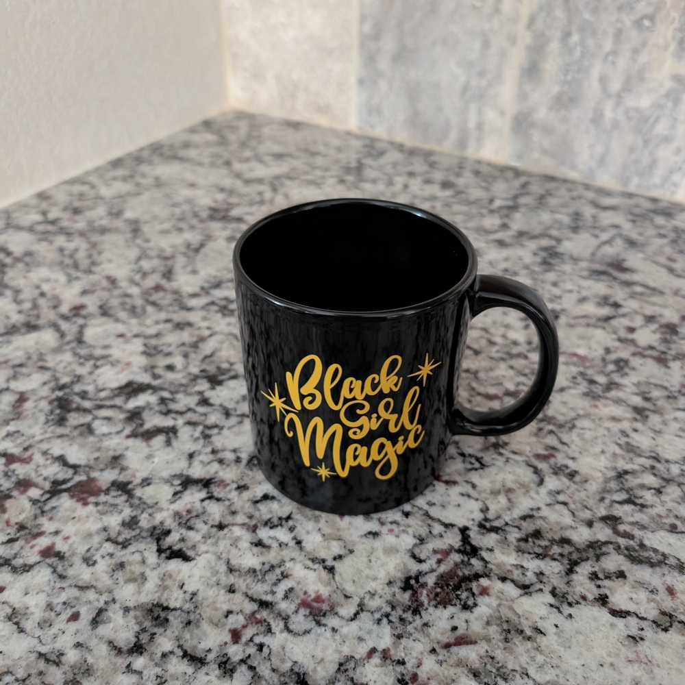 Black Girl Magic Mug with Gold Text